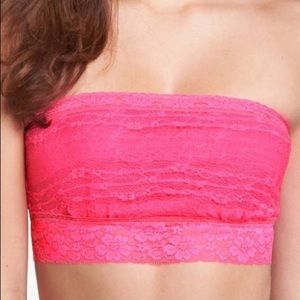 🌸Free People🌸 Lace Trim Bandeau in 💗Hot Pink💗